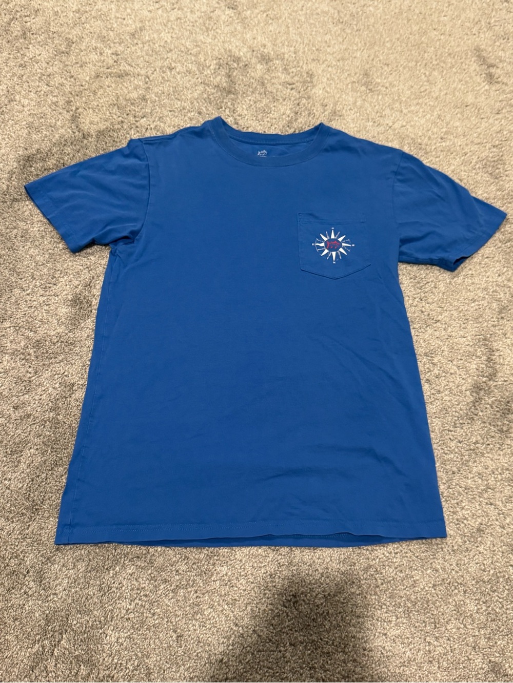 Southern Tide 🐠 | Royal Blue Pocket Tee with Sunburst Pocket Graphic